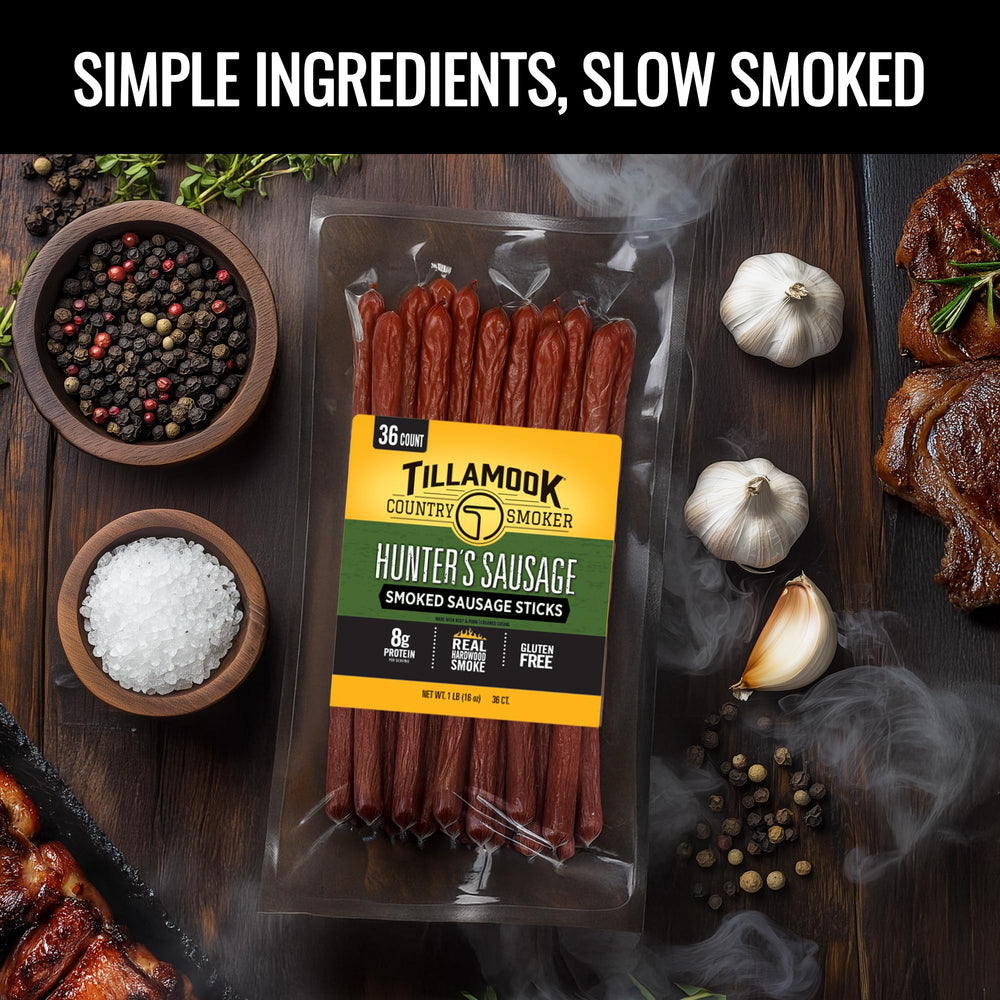 Tillamook Country Smoker palito en mano listo para comer, práctico y portátil