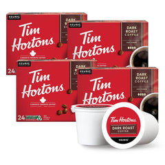 Tim Hortons paquete frontal mostrando diseño rojo y cantidad, conveniencia inmediata