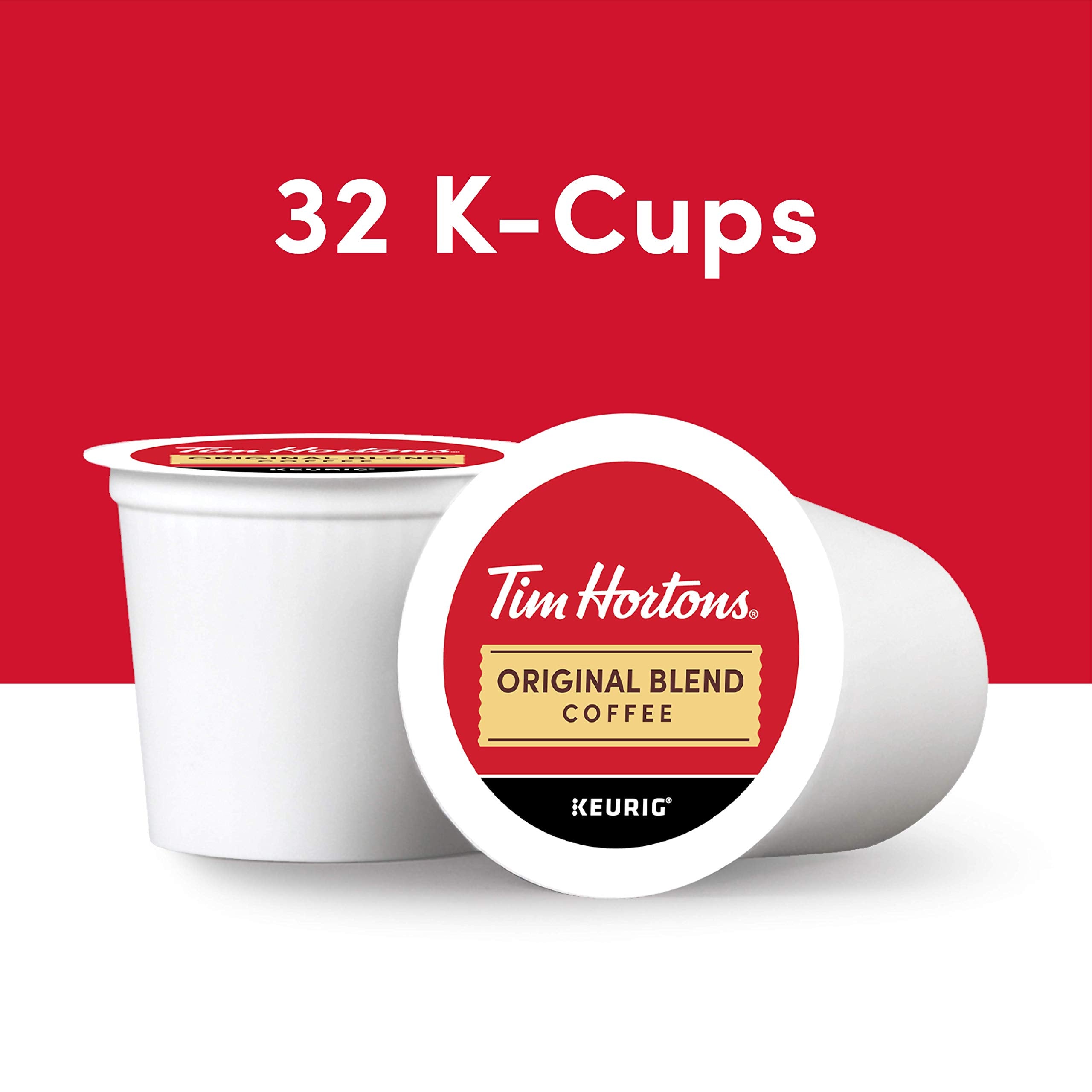 Tim Hortons cápsula K-Cup individual resaltando compatibilidad Keurig