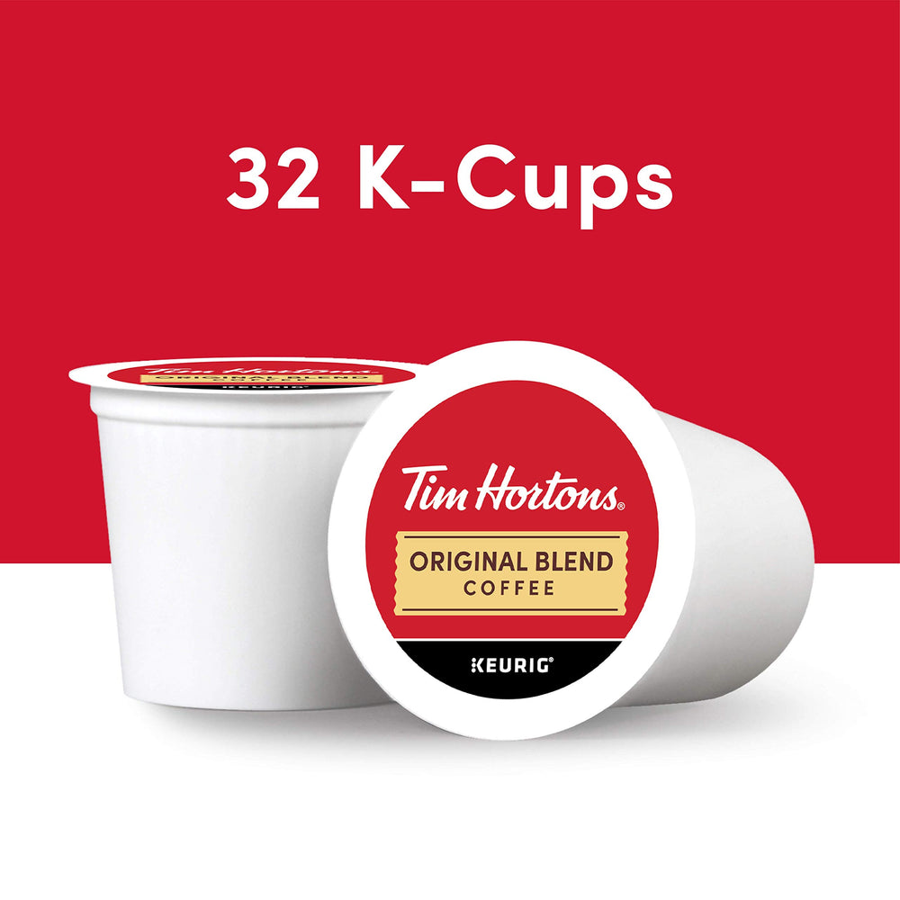 Tim Hortons cápsula K-Cup individual resaltando compatibilidad Keurig