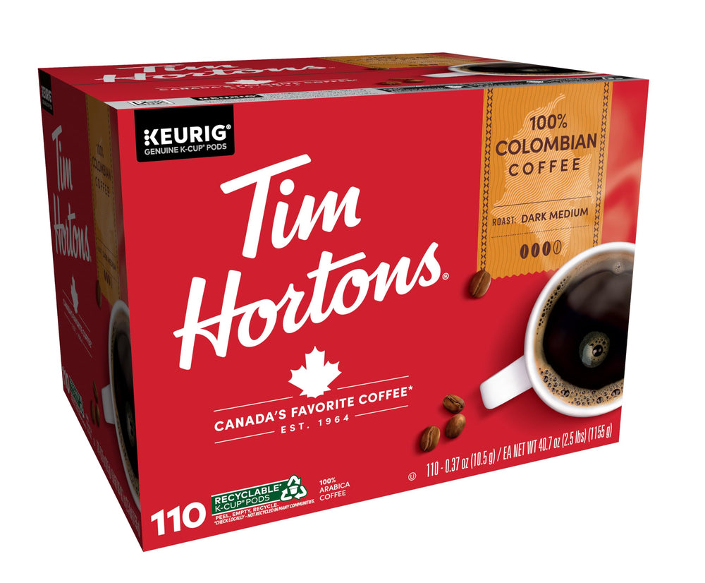 Tim Hortons detalle de cápsula K-Cup con molienda sellada preservando aroma