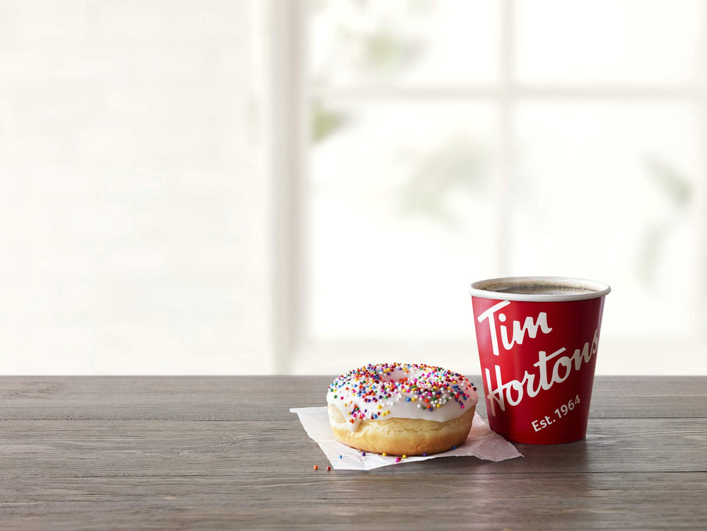 Tim Hortons caja abierta con 24 unidades para abastecimiento