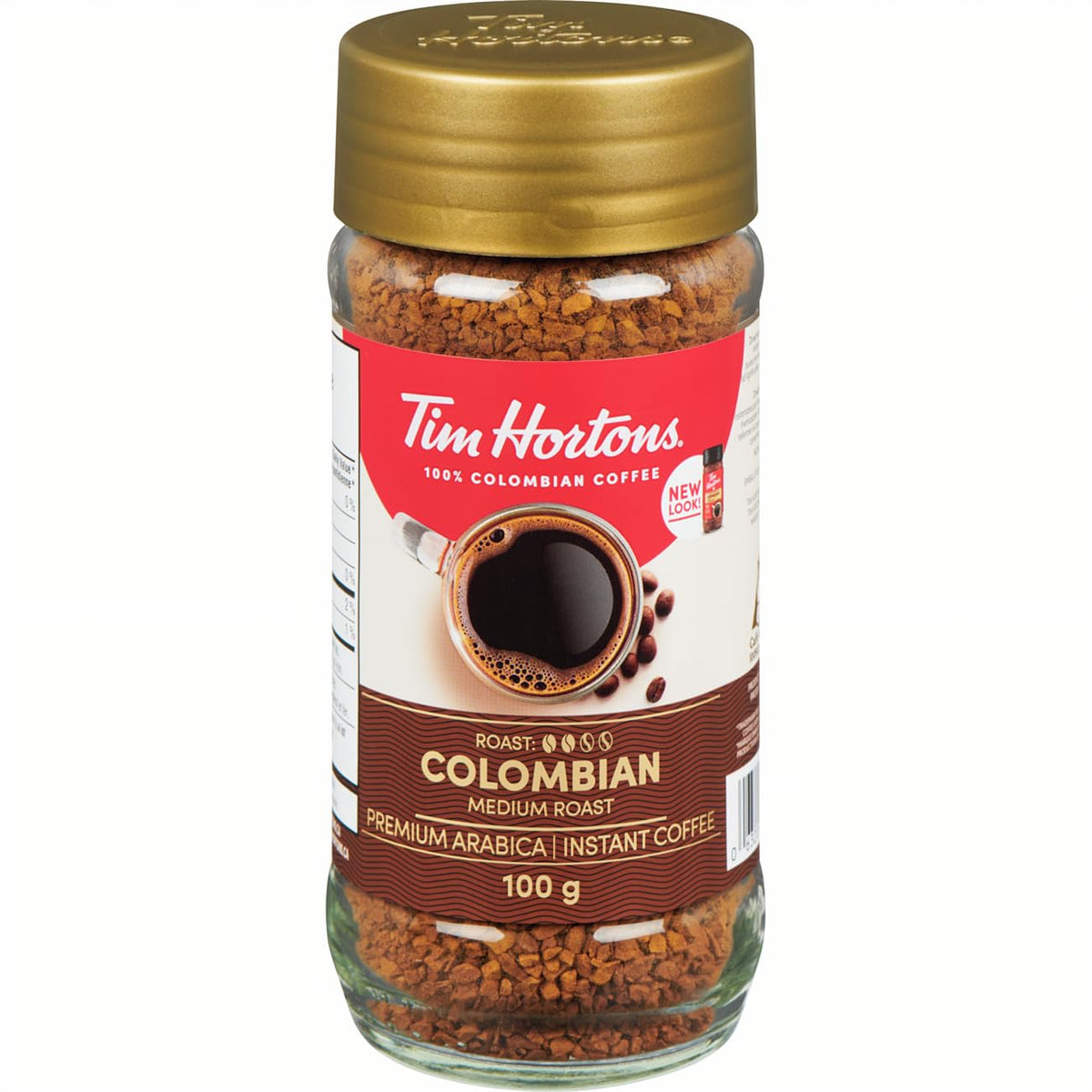 Tim Hortons envase frontal mostrando diseño y sello de calidad