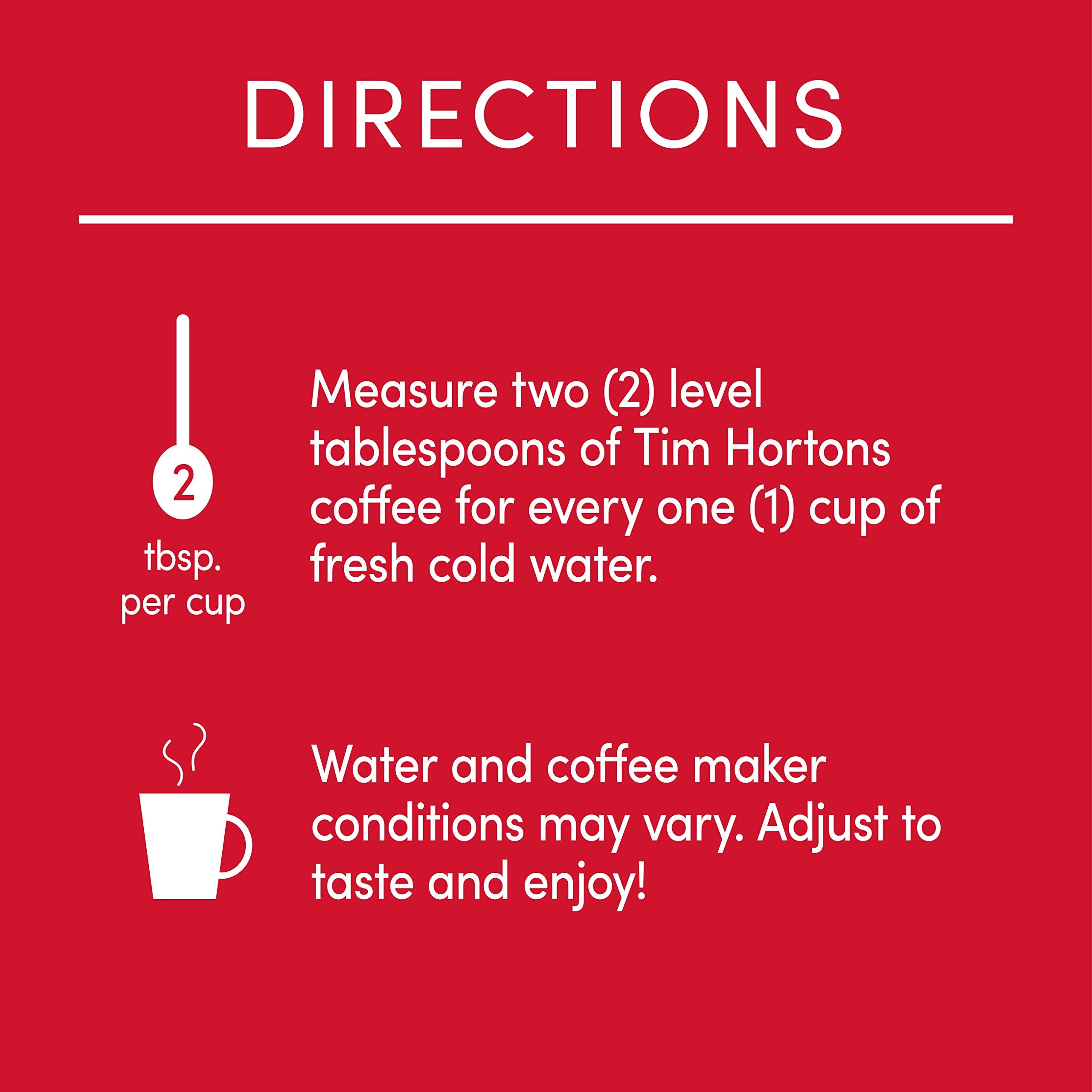 Tim Hortons envase junto a una regla para mostrar tamaño y capacidad 48 oz