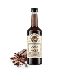 Tippleman's botella frontal mocha mostrando diseño y volumen, práctico para bares