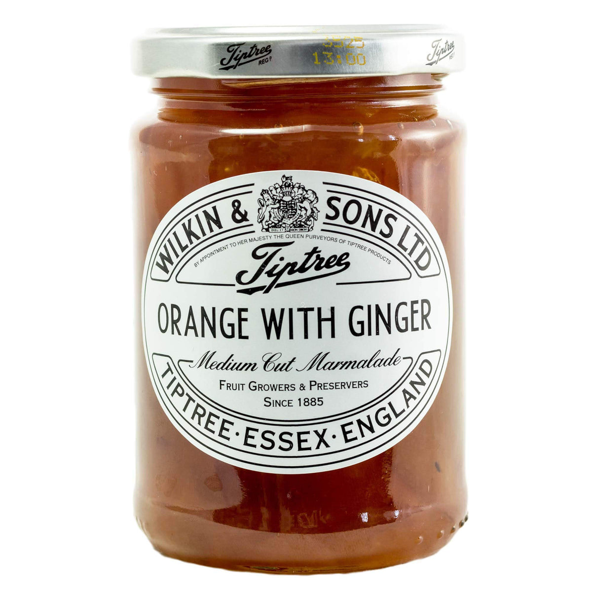 Tiptree tarro frontal mostrando etiqueta y contenido naranja con jengibre para desayuno versátil