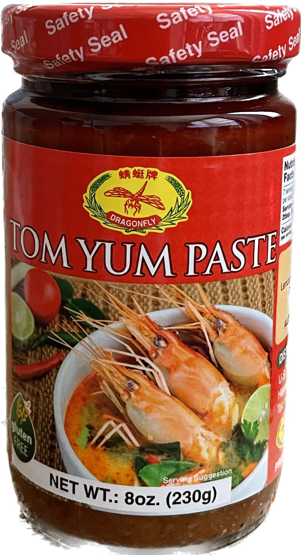 Tom Yum Paste sin gluten frente del envase mostrando etiqueta auténtica y conveniencia