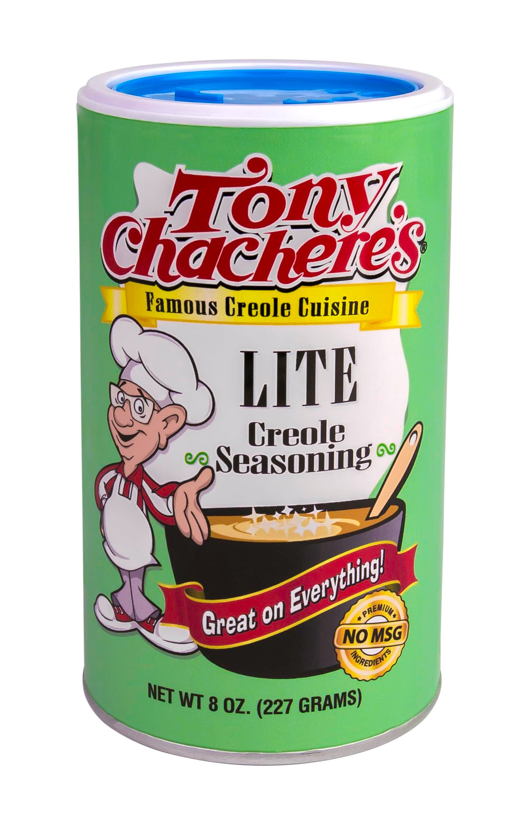 Tony Chachere's envase frontal mostrando la marca y el tamaño 8 oz, ideal para despensa