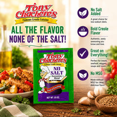 Tony Chachere's sobre No Salt ampliado para control de sodio