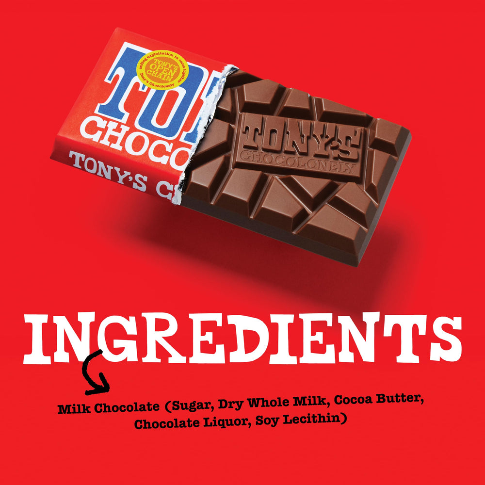 Tony's Chocolonely primer plano de la textura que resalta su fundente sabor