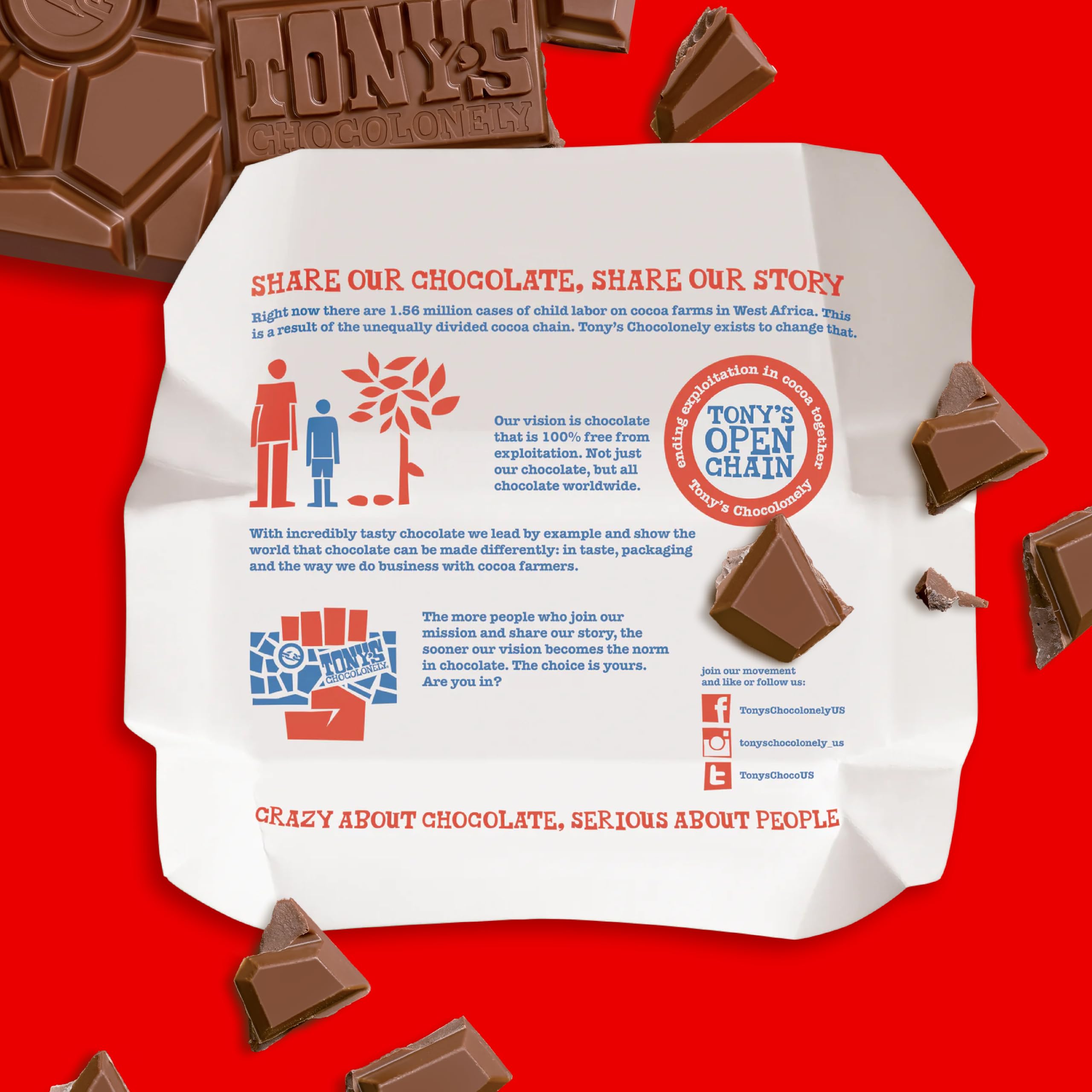 Tony's Chocolonely barra en mesa de café perfecta para acompañar un descanso