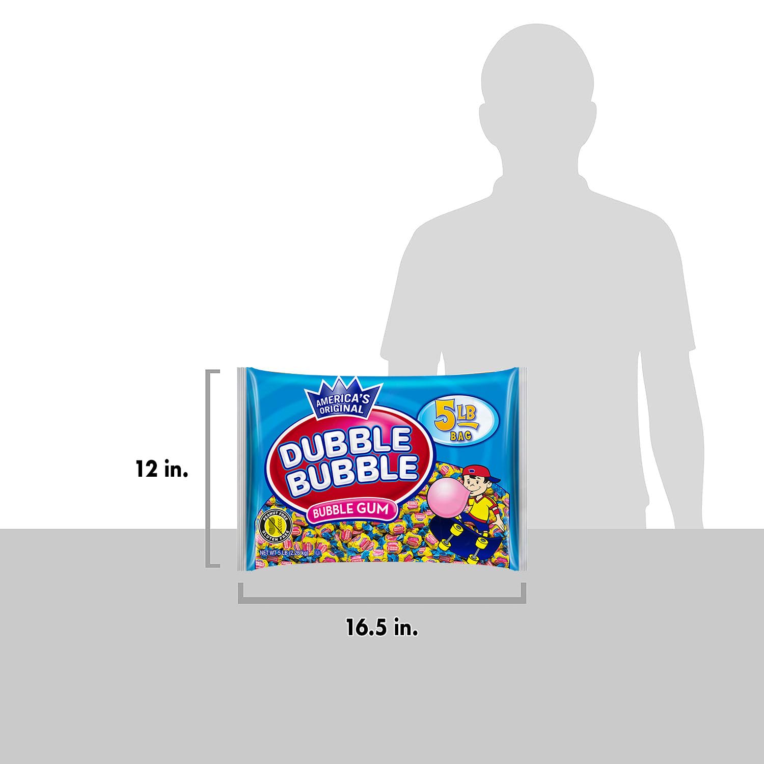 Tootsie Dubble Bubble etiqueta nutricional visible, información y seguridad
