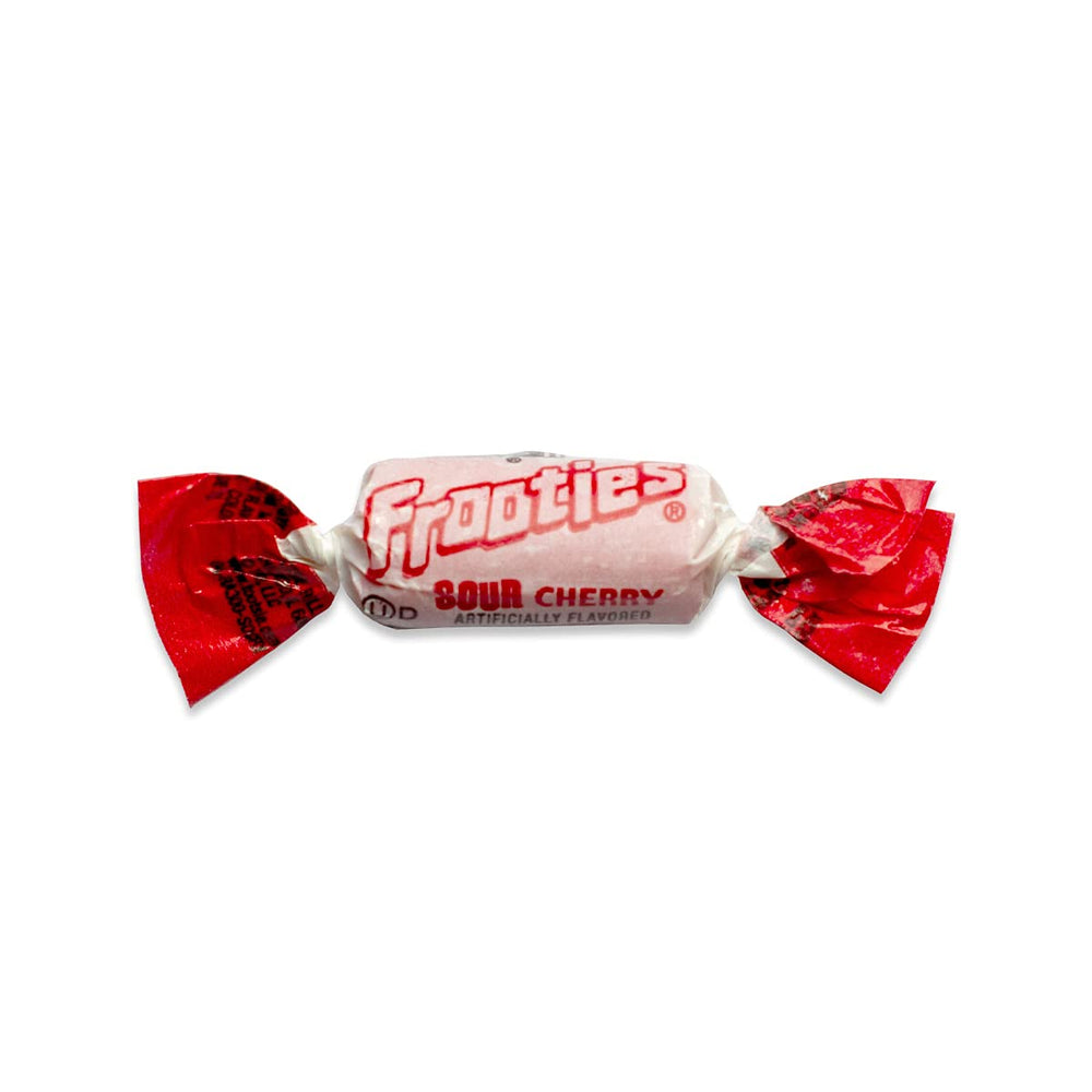 Tootsie Roll Frooties textura en primer plano que destaca suavidad y acidez duradera