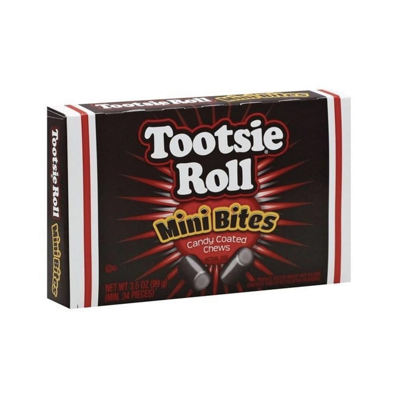 Tootsie Roll caja frontal tipo cine mostrando el dispensador y practicidad para compartir