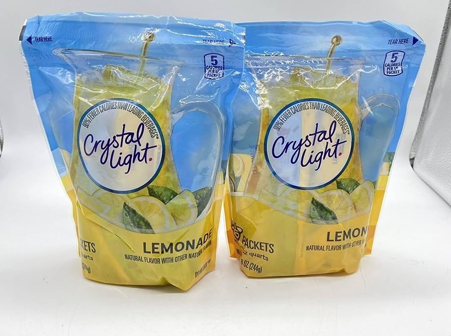 Toozoon Crystal Light limonada paquete frontal, visual claro y conveniente