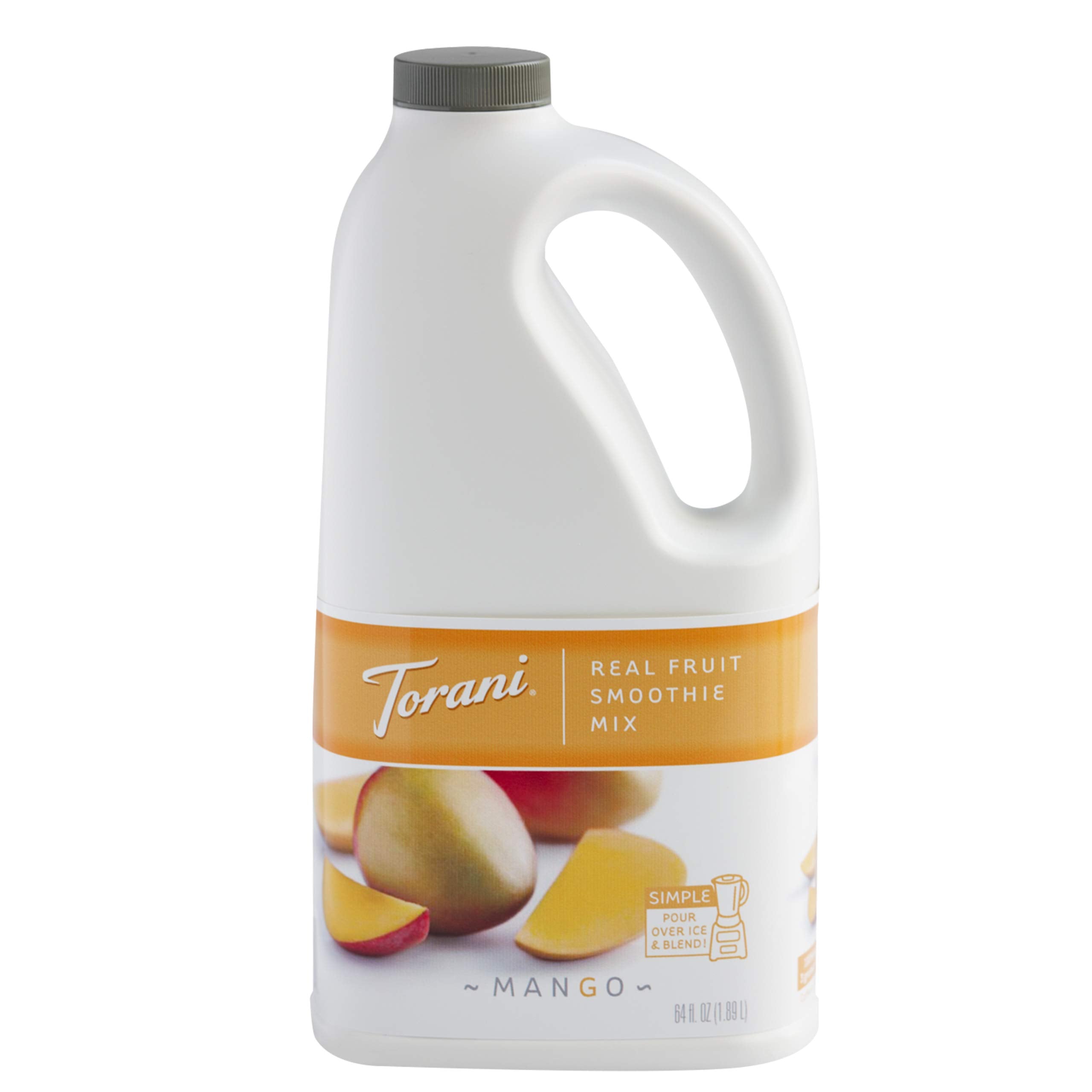Torani envase frontal de mango con etiqueta clara y fácil identificación del sabor
