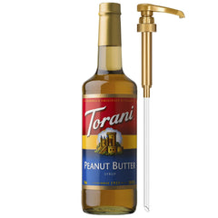 Torani botella frente mostrando etiqueta y volumen práctico