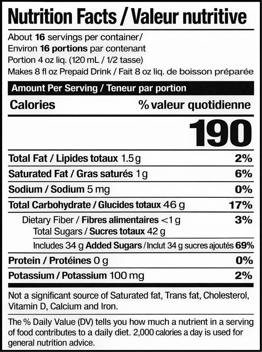 Torani etiqueta detallada que destaca ingredientes y marca reconocida