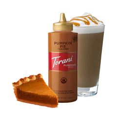 Torani etiqueta Puremade Pumpkin Pie mostrando ingredientes naturales