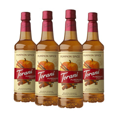Torani Puremade Pumpkin Spice vista frontal mostrando etiqueta clara y calidad