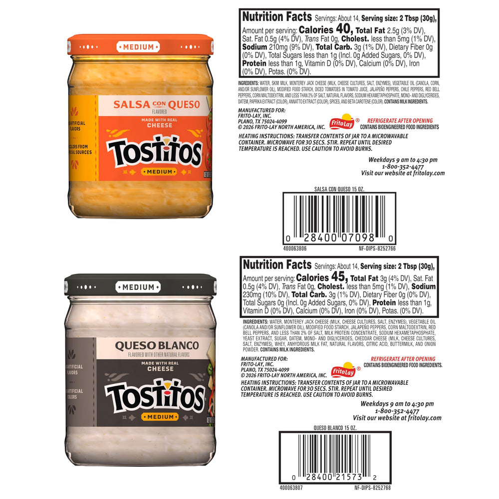 Comparación de escala Tostitos con una mano para mostrar tamaño práctico del frasco
