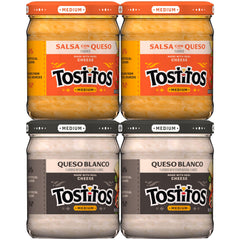 Tostitos frasco Queso Blanco mostrado frontalmente con etiqueta clara y sabor cremoso