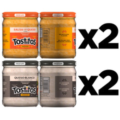 Varios frascos Tostitos sobre mesa listos para compartir en reuniones informales
