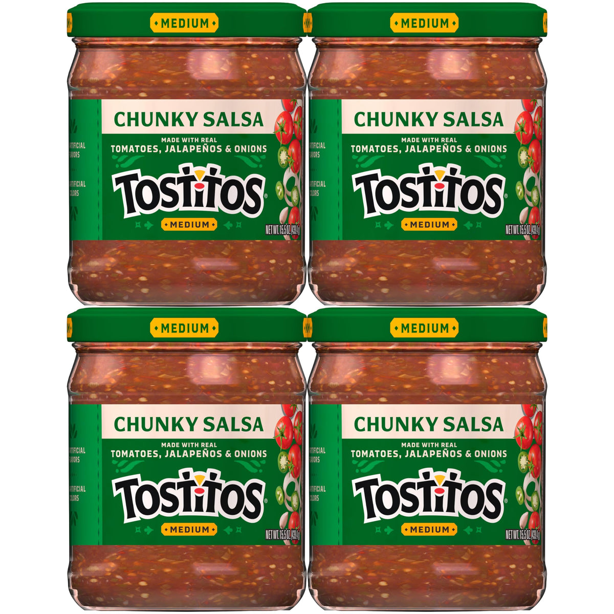Tostitos frasco frente mostrando etiqueta clara y práctico consumo