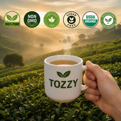 Tozzy bolsita piramidal abierta con flor visible, máxima extracción y aroma