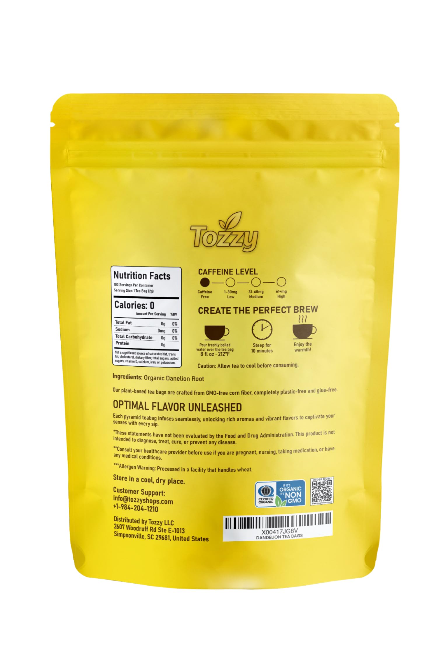 TOZZY bolsita junto a una regla para comparar tamaño y porción individual