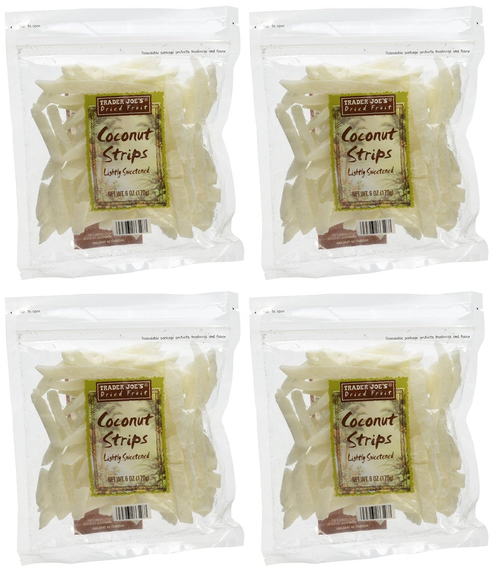 Trader Joe's frente del empaque mostrando el pack de 4 y beneficio portable