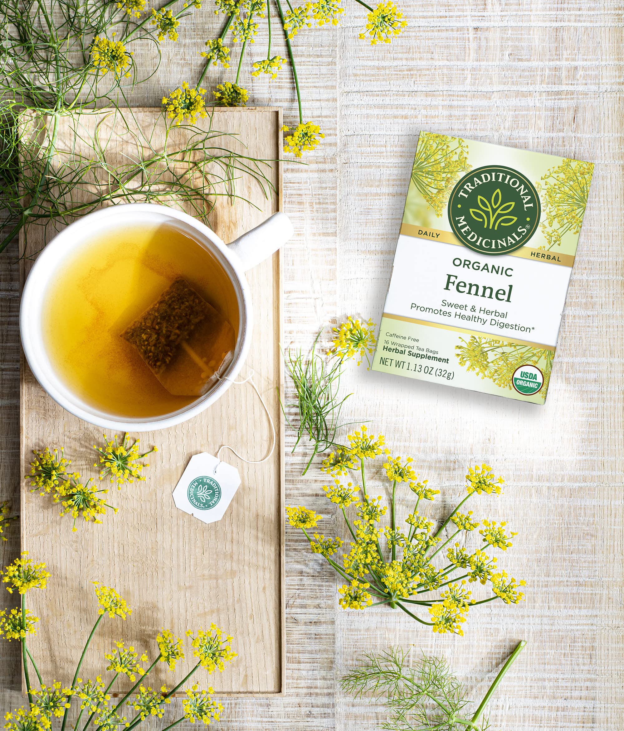 Traditional Medicinals etiqueta con información, transparencia del producto