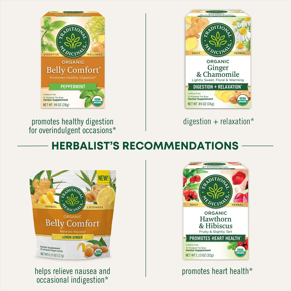 Traditional Medicinals primeros planos de cúrcuma y moringa resaltando origen natural