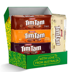 Treats from Home caja frontal con cuatro paquetes Tim Tam, perfecta para regalar