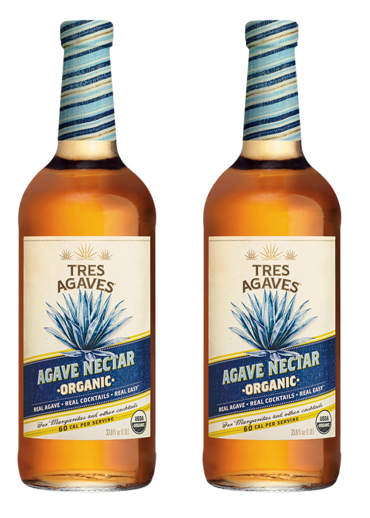 Tres Agaves botella frontal pack de 2 con etiqueta clara y uso profesional