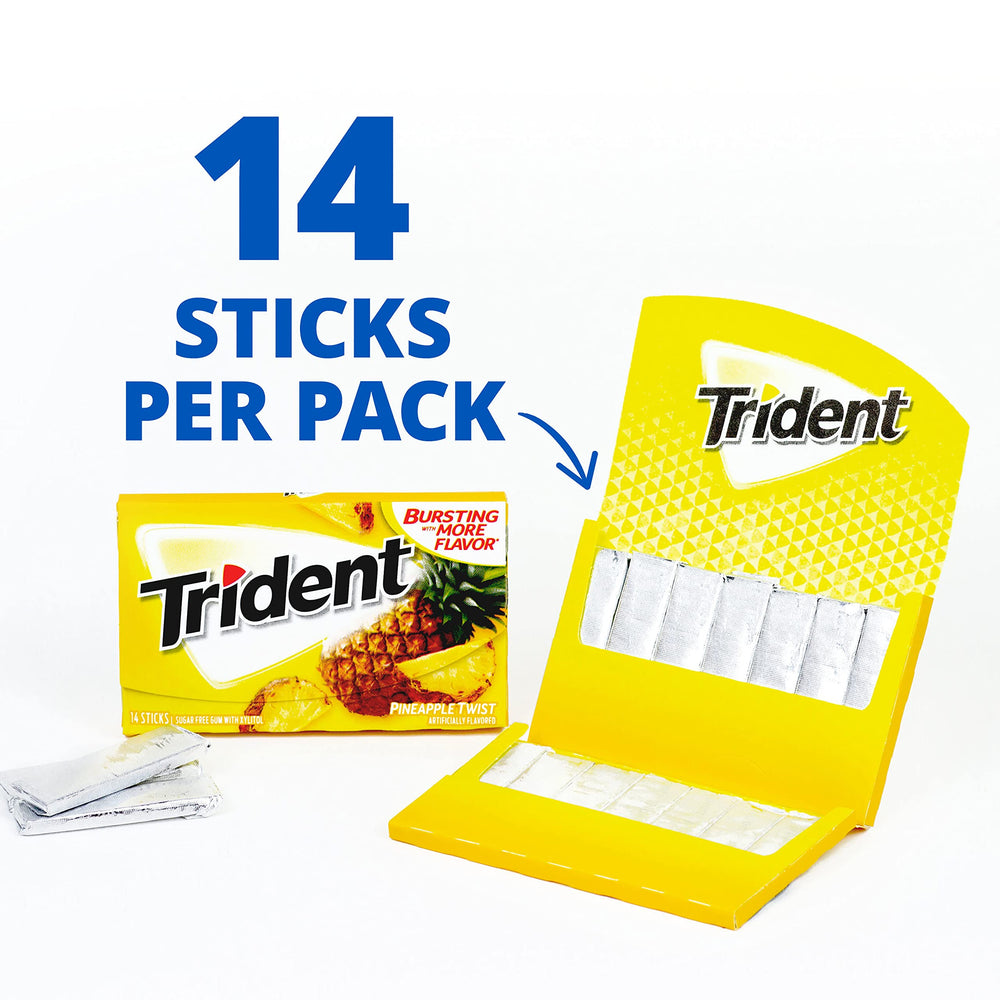 Chicle Trident envuelto individualmente para higiene y distribución fácil