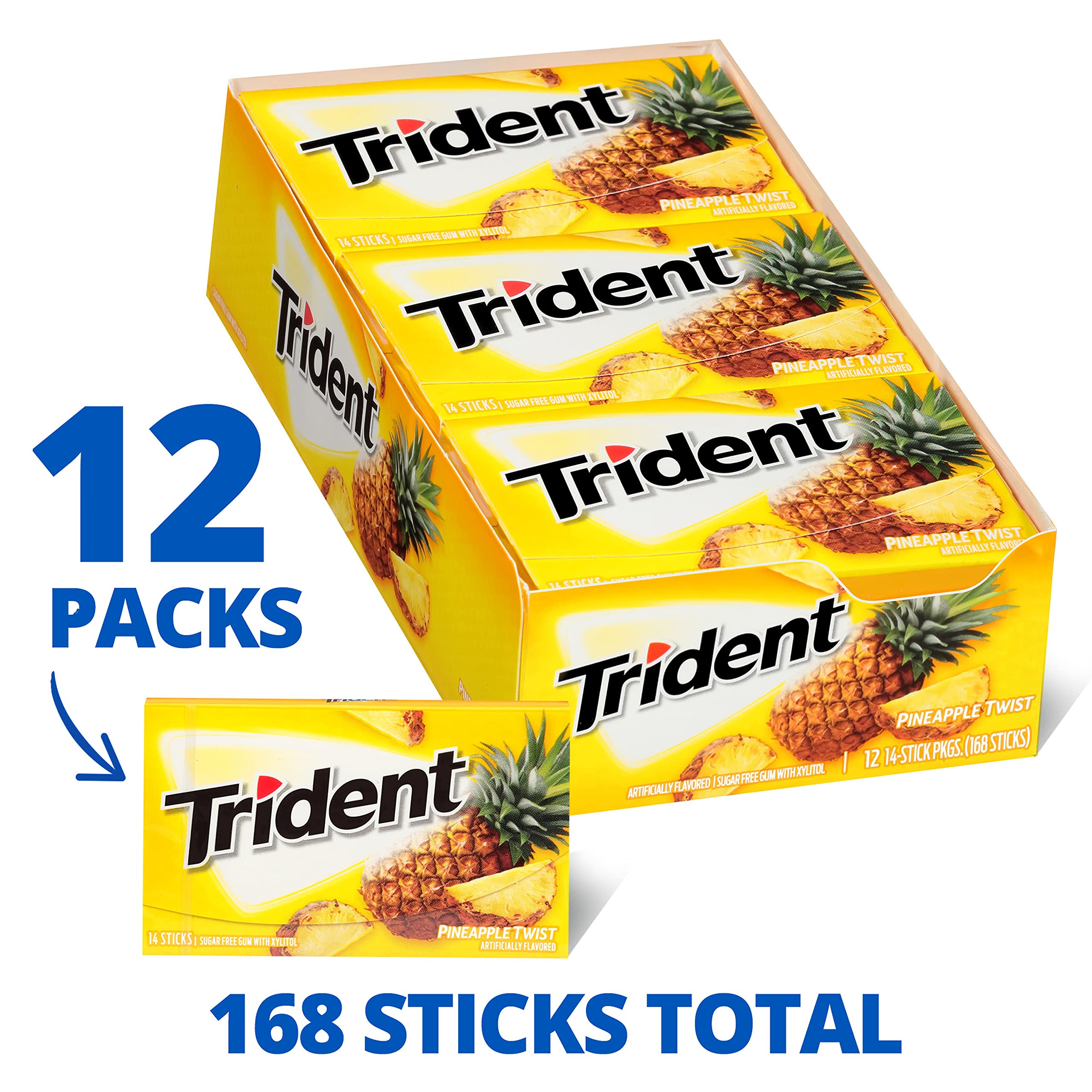 Primer plano de la textura del chicle Trident para una masticación uniforme