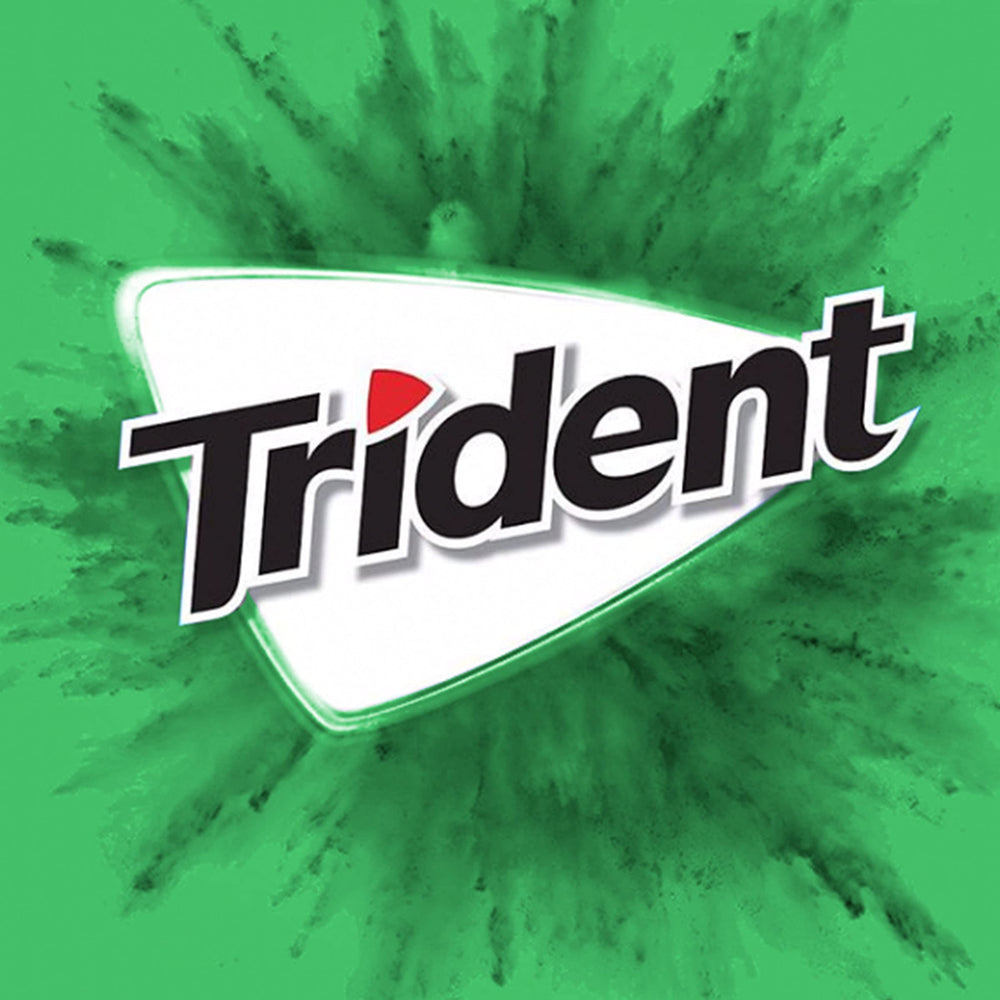 Trident detalle de hoja de spearmint sugiriendo frescura natural