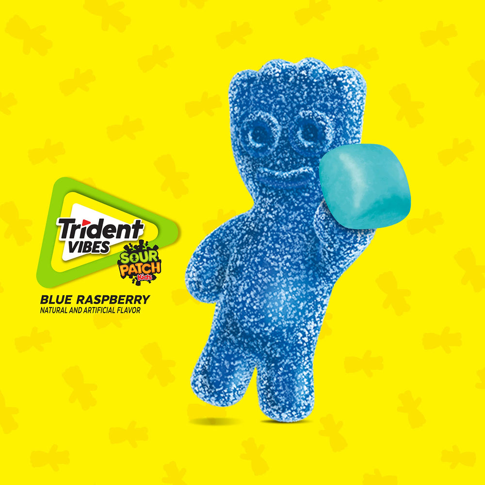 Trident Vibes corte del chicle mostrando centro masticable y textura