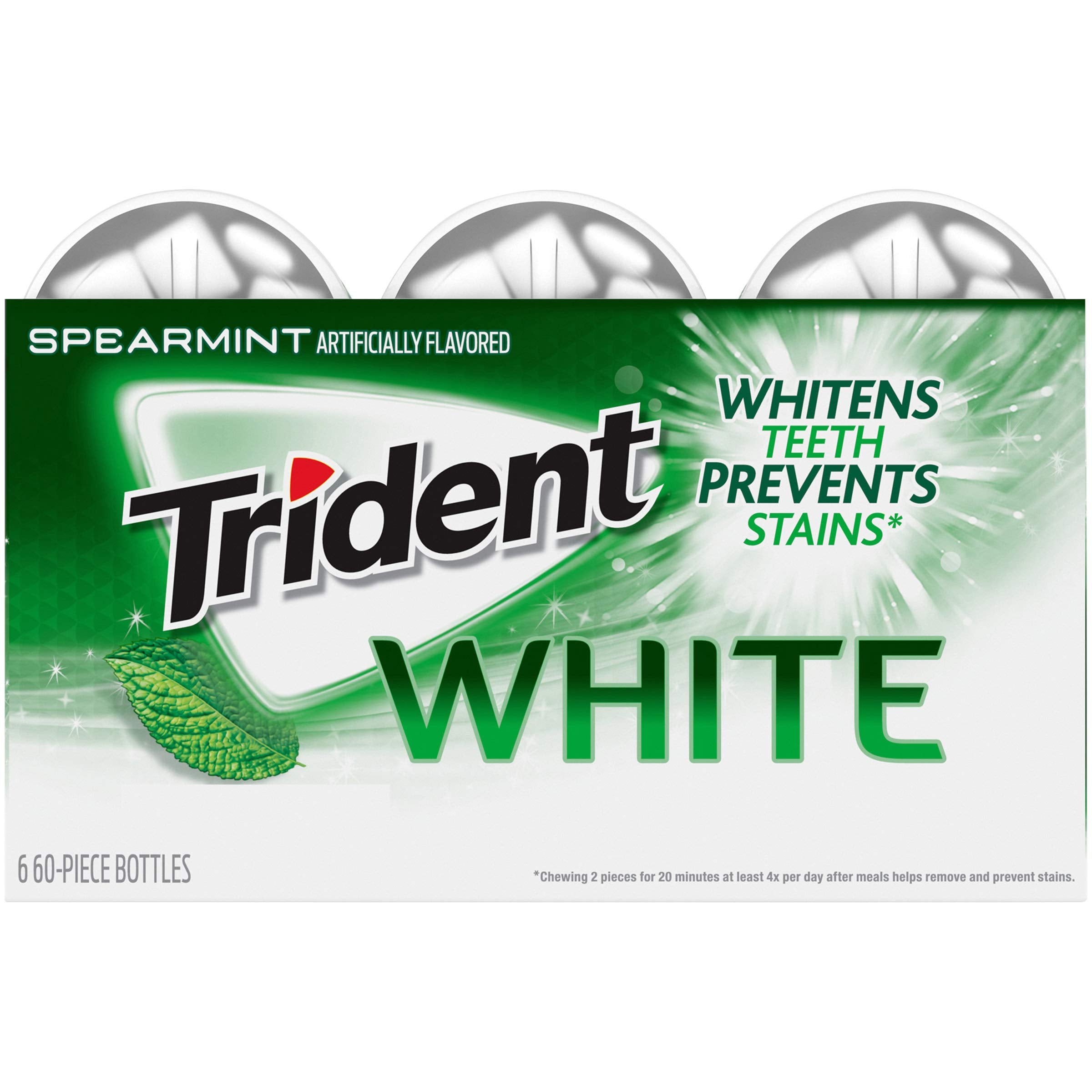 Comparación de tamaño de la botella Trident White para entender escala