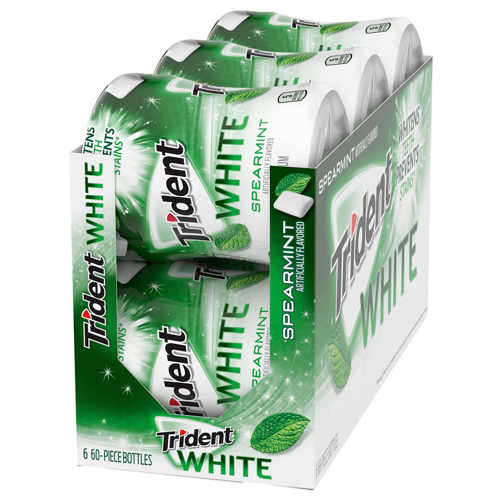 Etiqueta nutricional de Trident White Spearmint con información clara y útil