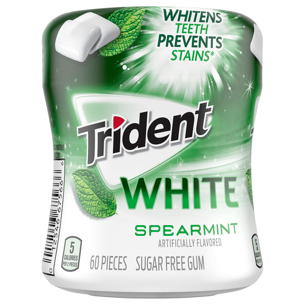 Primer plano de la textura del chicle Trident White que muestra acabado liso
