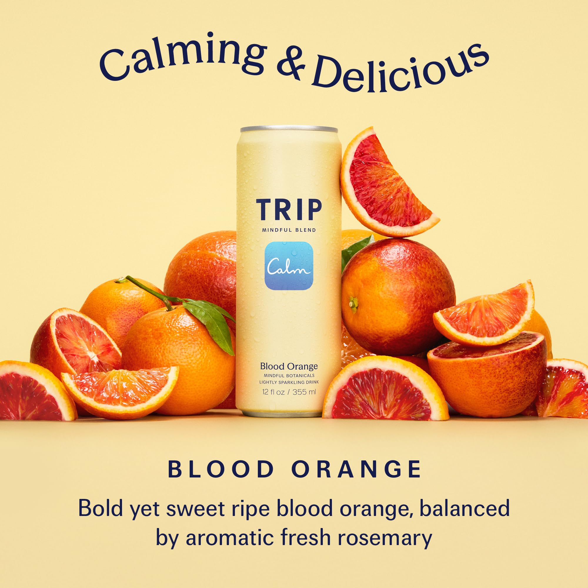 TRIP primer plano burbujas Blood Orange que realzan sensación ligera