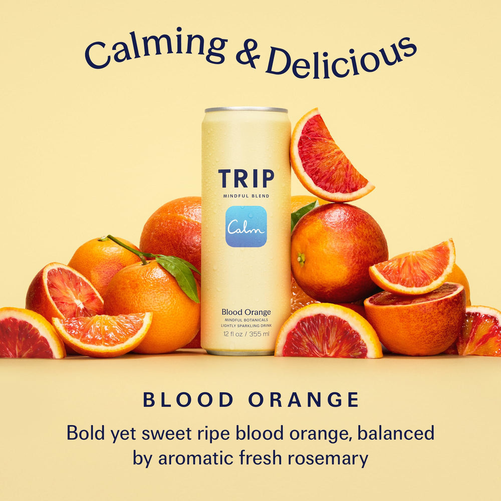 TRIP primer plano burbujas Blood Orange que realzan sensación ligera