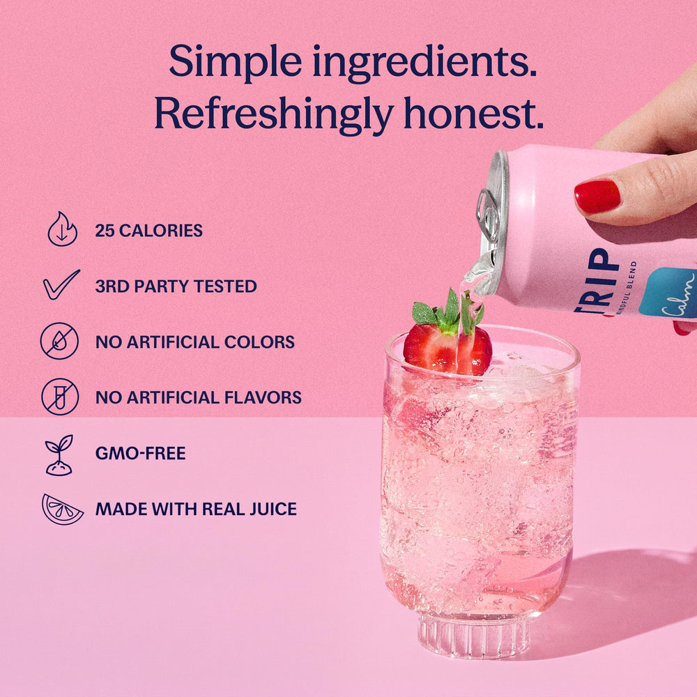 TRIP etiqueta con lista de adaptógenos, claridad sobre ingredientes