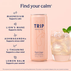 TRIP bebida en copa con hielo, aporta disfrute social sin alcohol