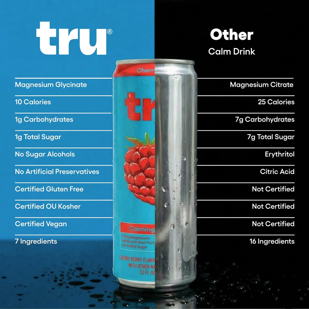 Tru bebida servida en vaso con hielo, aspecto hidratante