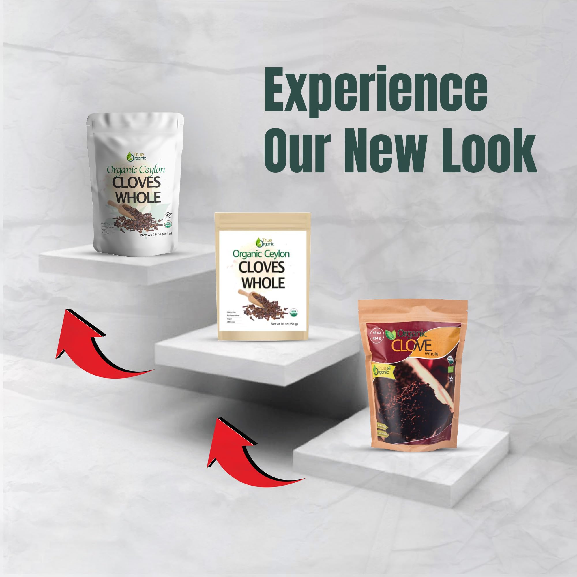 True Organic primer plano de textura de clavo que resalta aceites y aroma