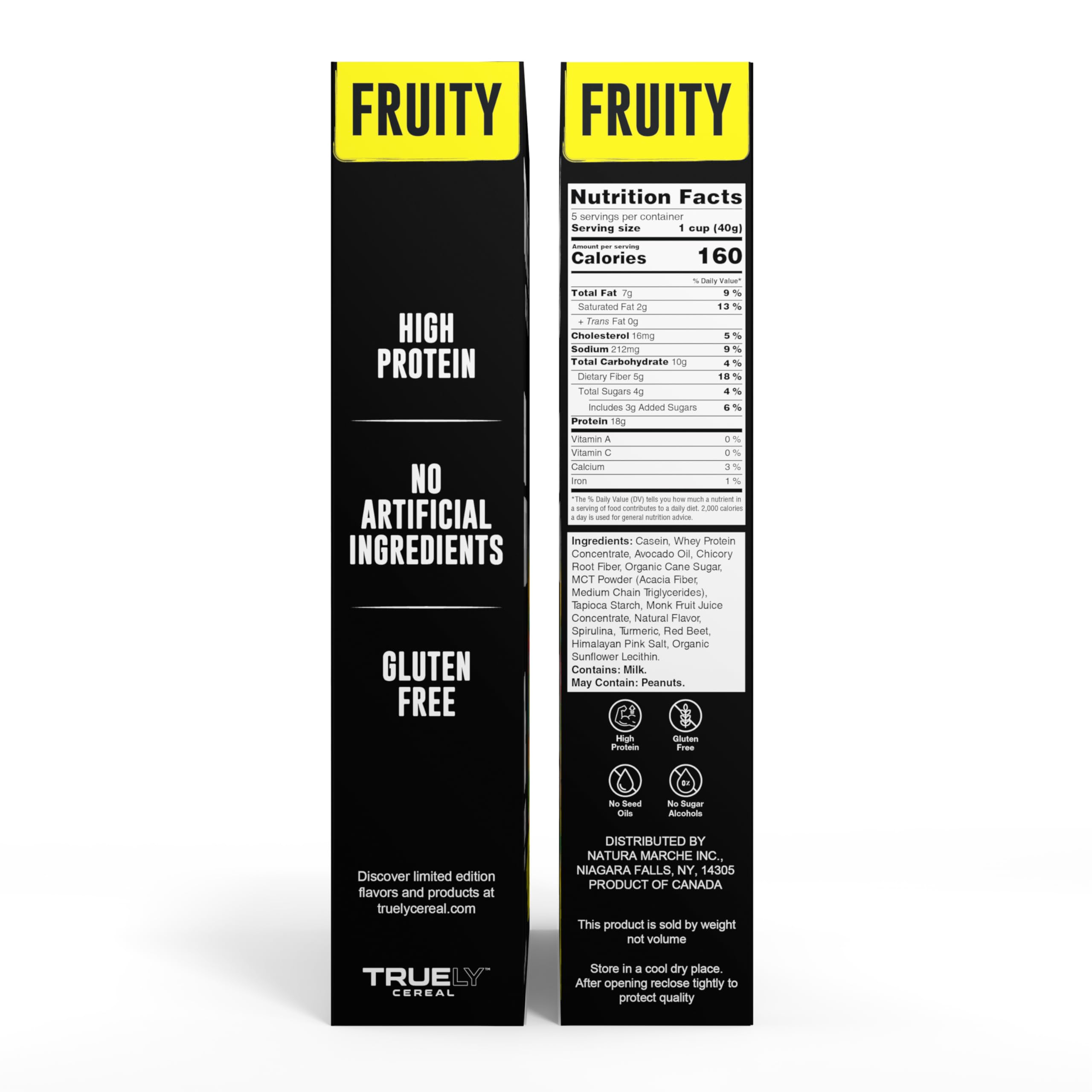 Truely Cereal primer plano de textura crujiente que evita grumos y pegajosidad