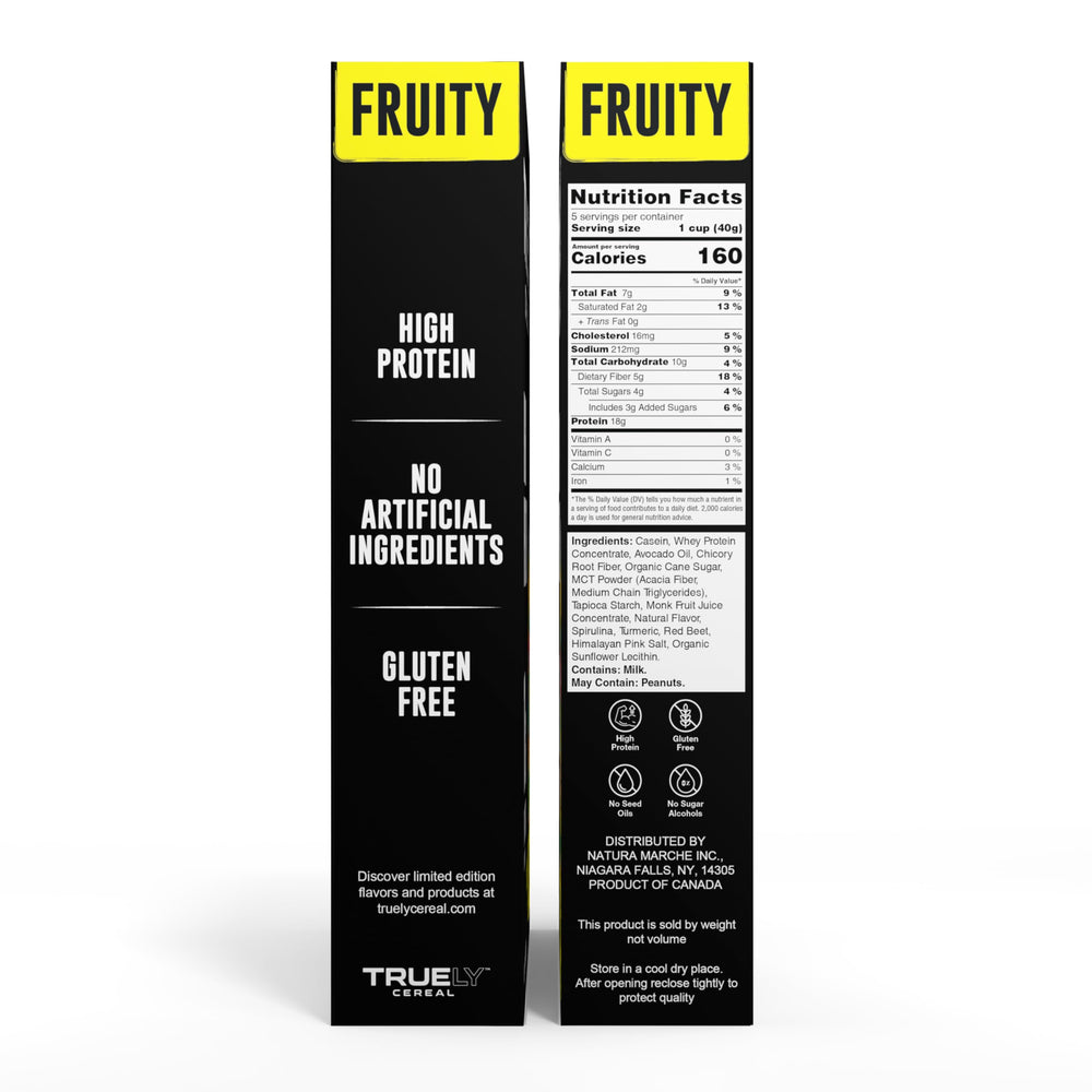 Truely Cereal primer plano de textura crujiente que evita grumos y pegajosidad